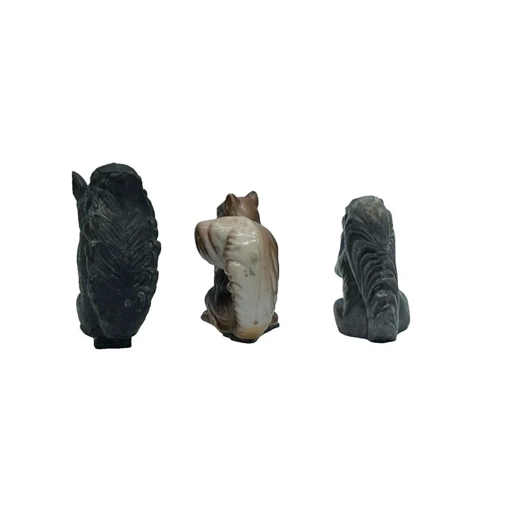 Vtg Lot of 3 Squirrels‎ Figurines Solid Pewter- Cast Metal and Plastic 2 3/4